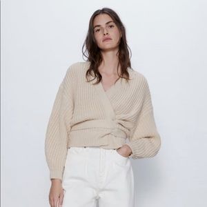 Zara cropped belted cardigan